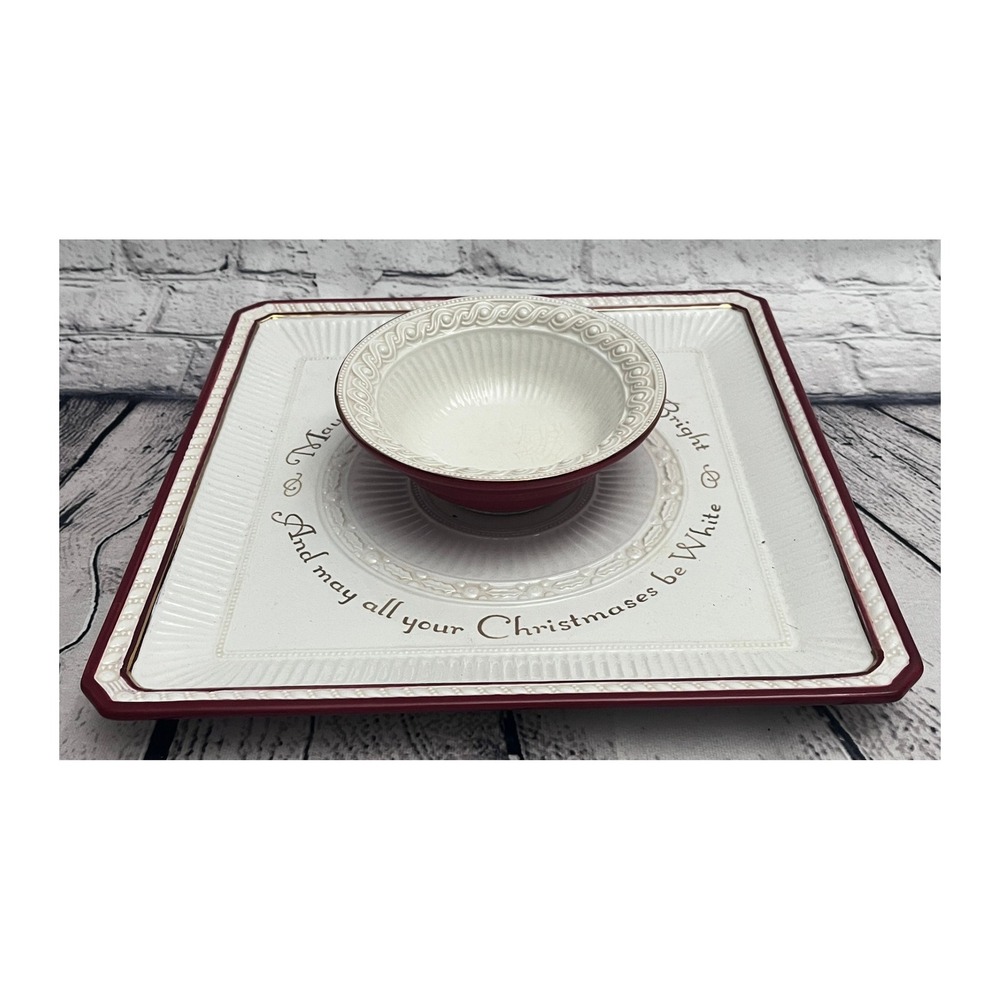 Grassland Roads Christmas Chip & Dip-Relish Serving Set-Holiday-Rare Find